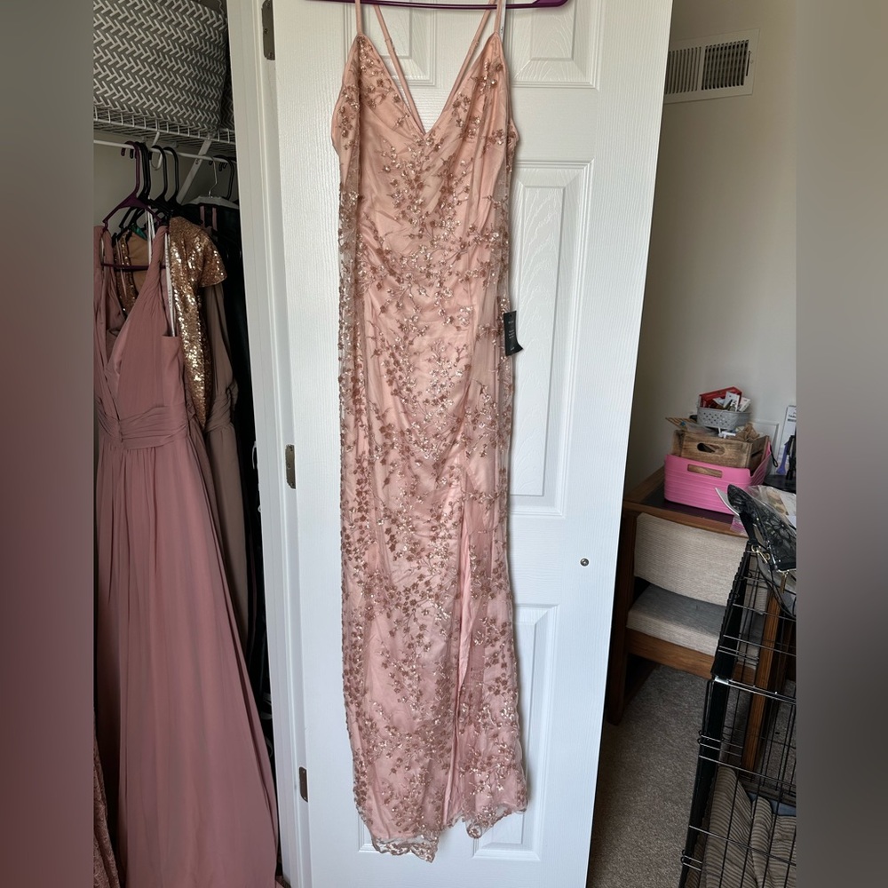 Lulus pink sequin dress NWT